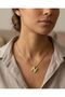 Stoned Gold Women's Steel Letter Necklace - 3