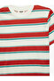 Cotton Short Sleeve Crew Neck Stripe T-Shirt - 5