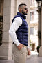 Men's Winter Lined Basic Navy Blue Puffer Vest - 5