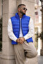 Men's Winter Lined Basic S.Blue Puffer Vest - 6