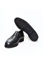 Black Color Laceless Genuine Leather Men's Shoes - 3