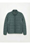 Green Standard Fit Stand Collar Men's Puffer Jacket - 6