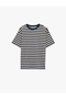 Striped Comfortable Fit Short Sleeve Crew Neck T-Shirt, Pack of Cotton - 2