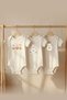 Organic 100% Cotton Pack of 3 Flower Teddy Bear and Mouse Printed Short Sleeve Snap Fastener Baby Bodysuit