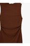 Crinkle Sleeveless Mock Neck Midi Bodycon Dress - 6