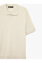 Regular Fit Viscose Polo Neck Short Sleeve Knitwear T-Shirt - 5