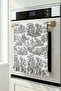 Decorative Ruffled Gray Toile Oven Cover – Water-Repellent P Cotton Blend 43X50 cm