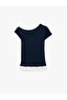 Slim Fit Contrast Detailed Short Sleeve Boat Neck T-Shirt - 4