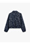 Long Sleeve Zippered Pocket Pack Floral Print Bomber Jacket - 4