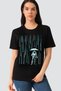 Space Rain Short Sleeve Black Women's T-Shirt