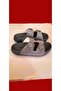 Anatomical Buckle Slippers Ka Non-Slip Sole Shiny Faux Leather Leather Rda - 4