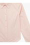Slim Fit Long Sleeve Classic Collar Buttoned Shirt with Lace-Up Detail on the Back Poplin - 5
