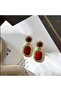 Burgundy Camelia Earrings