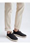 V26Ya-E385 Black Microfiber Fabric Men's Casual Sneakers Shoes