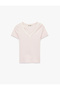 Slim Fit Short Sleeve Lace Detailed Bow V-Neck T-Shirt - 2