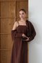 Strap Dress and Shirt Set Brown - 4