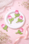 Pink Color Pen Buckle with Knitted Tulip Figure - 2