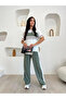 Women's Modal Fabric Crew Neck Relaxed Fit Interlaced Sweatpants Set