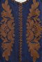 Denim Jacket with Embroidered Front and Sleeves - Navy Blue - 5