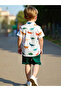 Boys Green Dinosaur Print Shirt and Shorts Set - 2