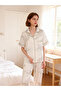 Girls White Leopard Print Short Sleeve Shirt and Pyjama Set - 7