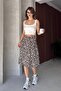 Women's Midi Length Patterned Wrap Skirt - 4