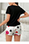 Black Lip Graphic Print T-Shirt and Shorts Set - 6