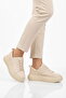 Beige Lace-Up Women's Sneakers
