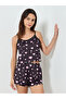 Black Heart Print Cami and Shorts Set - 2
