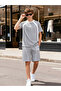 Boys Grey Color Block T-Shirt and Shorts Set - 3