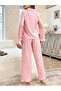 Pink Floral Print Shirt and Ruffle Hem Pyjama Set - 2