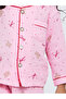 Girls Bow Print Button Front Shirt and Pjyama Set - 3