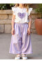 Girls Purple Heart Print Top and Trousers Set - 5