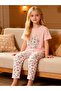 Girls Floral Print T-Shirt and Printed Pyjama Set - 8