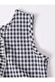 Girls Black Checkered Waistcoat and Pants Set - 4