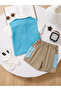 Boys Blue Color Block Polo T-Shirt and Shorts Set - 2