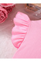 Girls Pink Frill Sleeve Top and Floral Print Shorts Set - 4