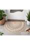 Colorful Knitted Patterned Half Moon Door Mat |   For Doorway, Balcony and Entrance - 2