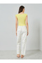 Yellow Lace Detail Cami and Floral Pyjama Set - 5