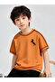 Boys Orange Horse Graphic T-Shirt and Pants Set - 6