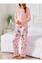 Light Pink Butterfly Print T-Shirt and Pyjama Set - 3