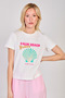 Women's Palm Beach Written T-Shirt - Ecru