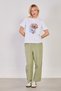 Woman's oil painting Floral Print Oversized t-shirt - white - 4