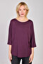 Women's Three-Quarter Sleeve Blouse - Plum