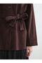 Ozmarka New Season Brown Shirt Collar Belted Women's Velvet Jacket - 3