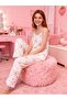 Rabbit Pattern White Color Lace Details Bamboo Organic Athlete Capri Women's Pajama Set Soft Fabric
