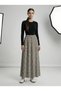 Apsen Women's Cream Black Leopard Printed Pack High Waist Elastic Drapey A-Line Maxi Skirt 2204-90 - 6