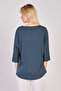 Women's Three Quarter Sleeve Blouse - Anthracite - 5