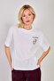 Women's Back Cat Printed Oversized T-Shirt - White - 2