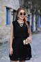 Buketli̇ Women's a Lined Draped Waist D Drapey Sleeveless D Lace Short Dress - 2